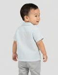 Little M Cuban Collar Double Layer Stripe Kemeja Bayi