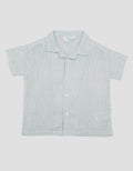 Little M Cuban Collar Double Layer Stripe Kemeja Bayi