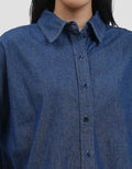 Connexion Basic Shirt Chambray Boxy Cut Kemeja Wanita