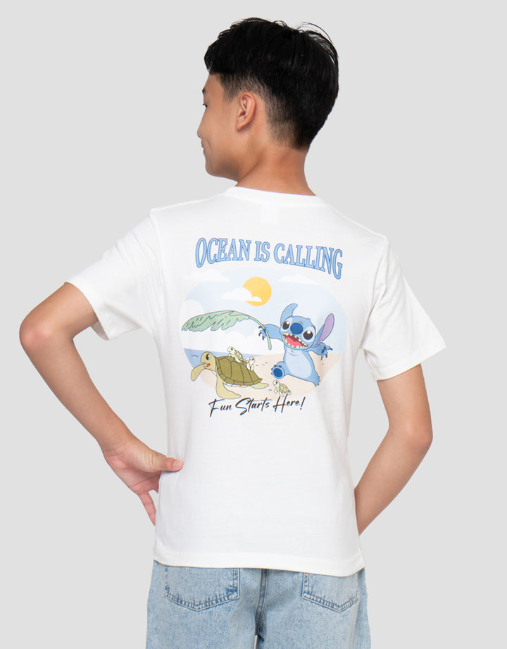 Disney Print Stitch Bali Ocean Kaos Anak Laki-laki