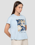 Connexion Block Print Bunga Kaos Wanita