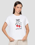 Connexion Strawberry Bow Kaos Wanita