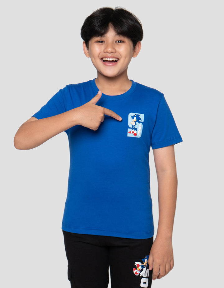 Character Sonics Fastest Print Kaos Anak Laki-Laki