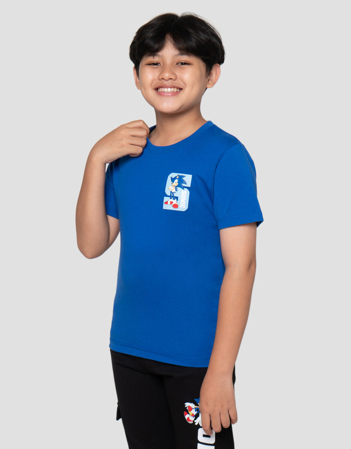 Character Sonics Fastest Print Kaos Anak Laki-Laki