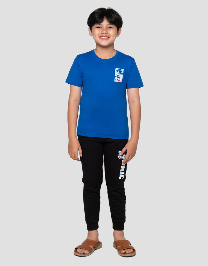 Character Sonics Fastest Print Kaos Anak Laki-Laki
