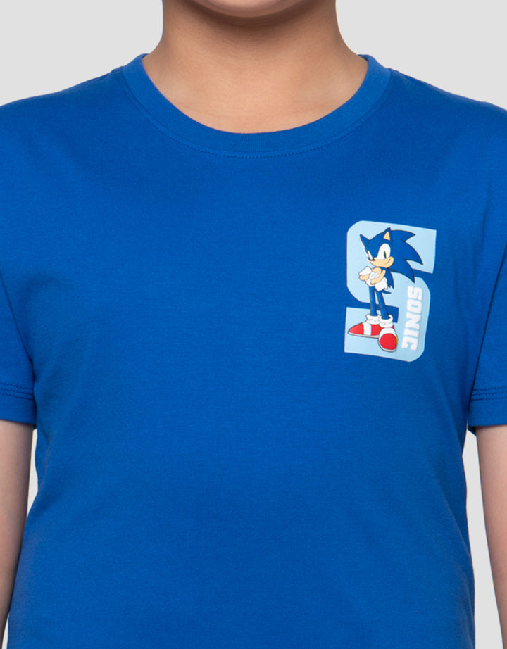 Character Sonics Fastest Print Kaos Anak Laki-Laki