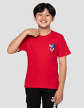 Character Sonics On Red Print Kaos Anak Laki-Laki