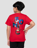 Character Sonics On Red Print Kaos Anak Laki-Laki