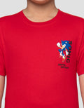 Character Sonics On Red Print Kaos Anak Laki-Laki