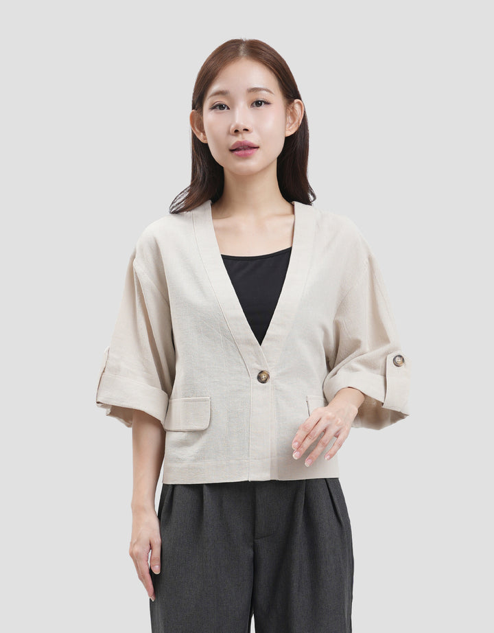 Connexion 3/4 Sleeve Rolled Up Light Weight Outer Wanita