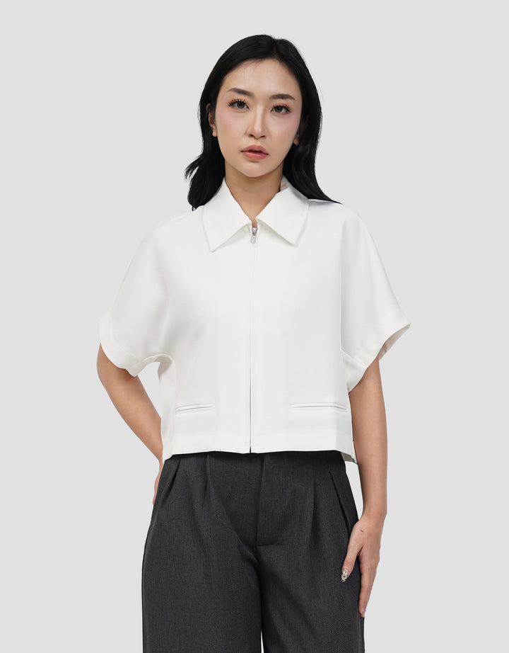CONNEXION SLIM FIT CROPPED JAKET WANITA