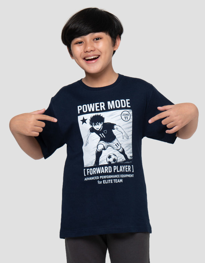 Nevada Print Anime Soccerball Power Mode Print Kaos Anak Laki-laki