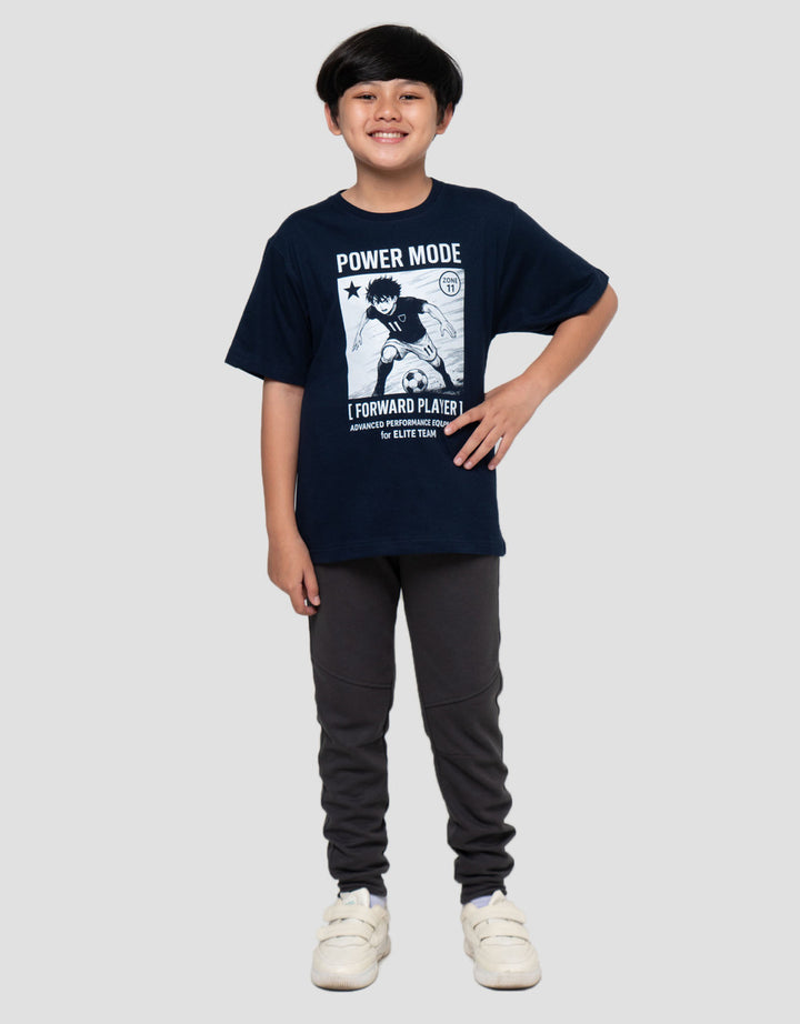 Nevada Print Anime Soccerball Power Mode Print Kaos Anak Laki-laki
