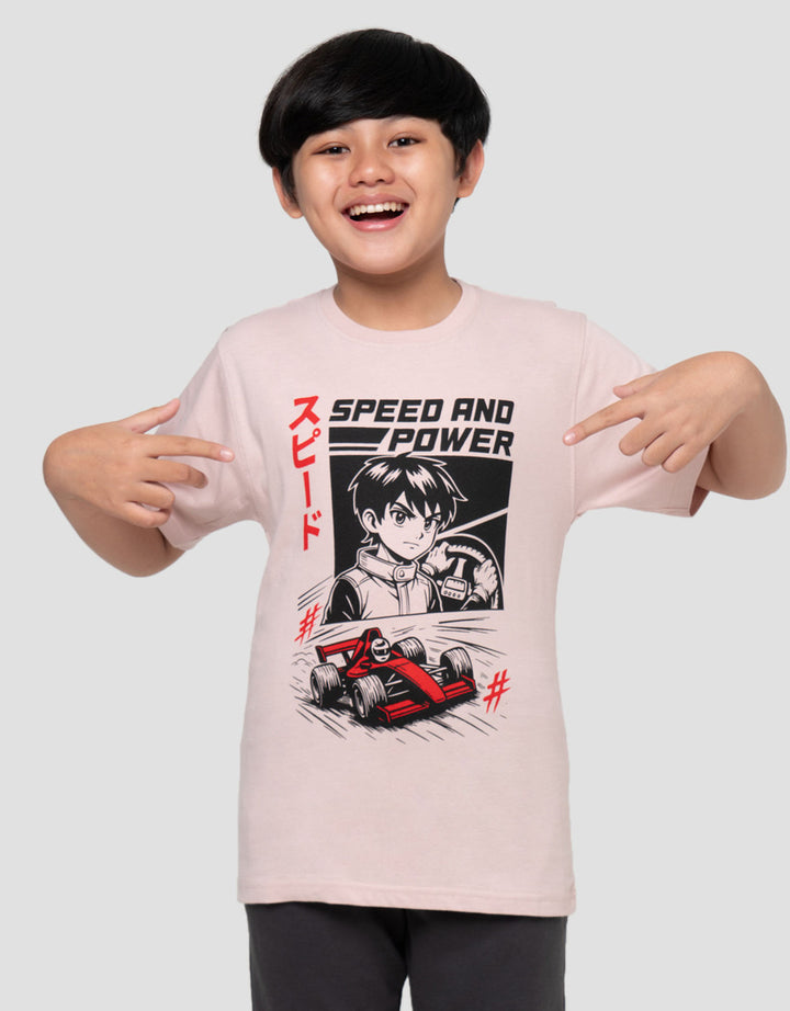 Nevada Print Anime Speed Power Print Kaos Anak Laki-laki