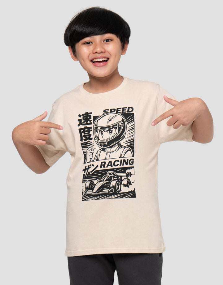 Nevada Print Anime Speed Racing Print Kaos Anak Laki-laki