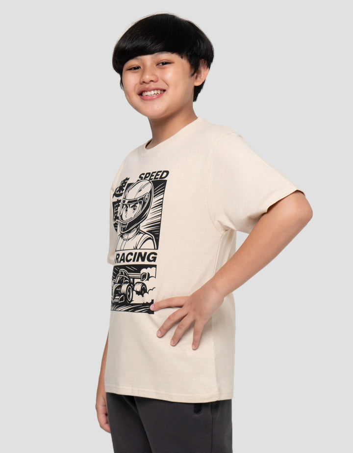 Nevada Print Anime Speed Racing Print Kaos Anak Laki-laki
