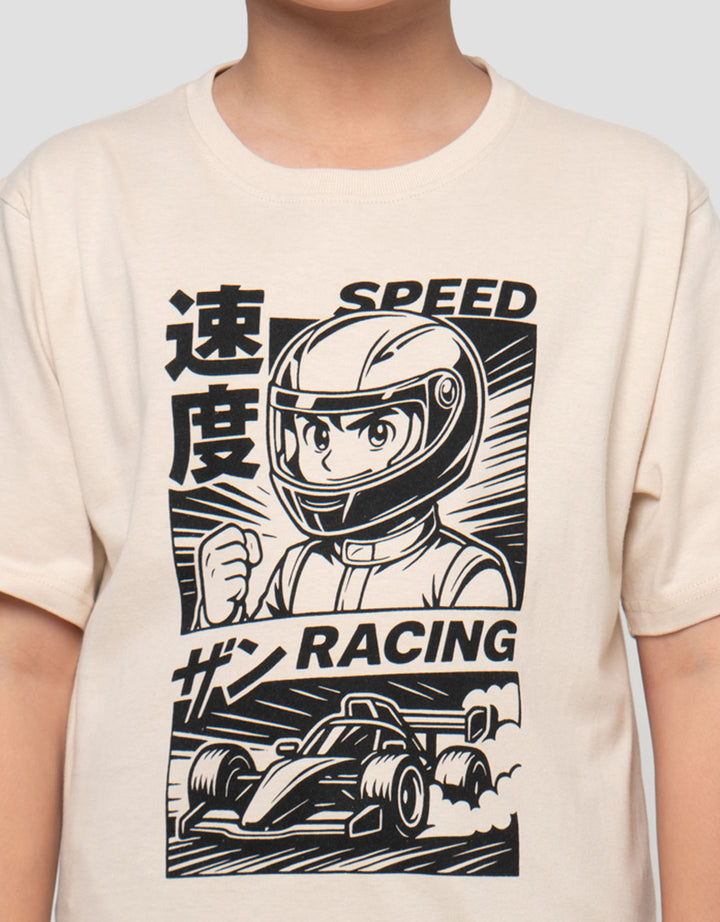 Nevada Print Anime Speed Racing Print Kaos Anak Laki-laki