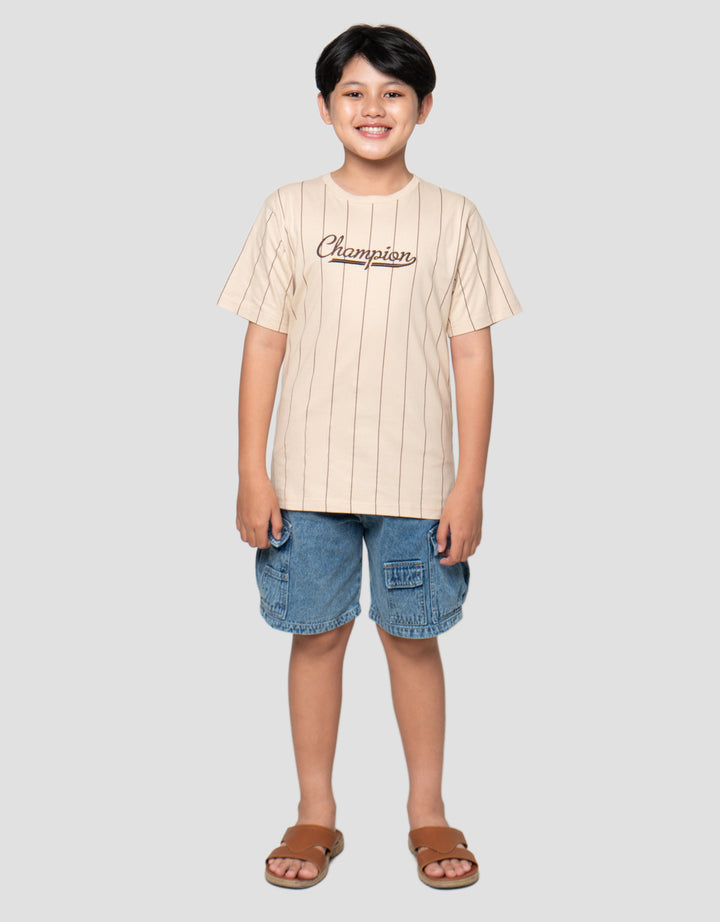 Nevada Full Print Pinstripe With Patch Kaos Anak Laki-Laki
