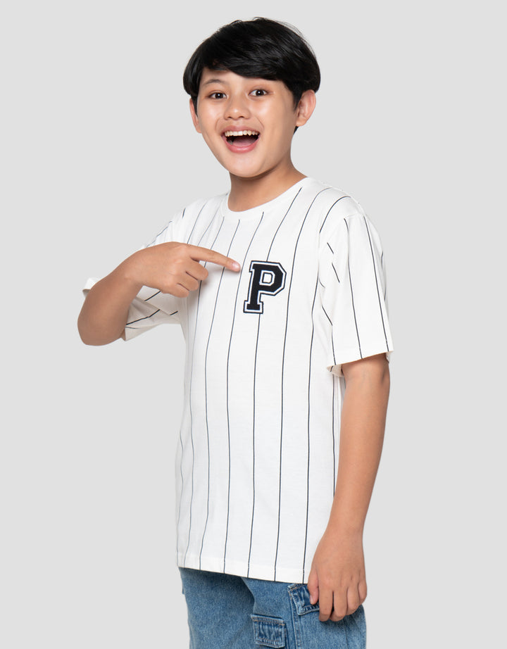 Nevada Full Print Pinstripe With Patch Kaos Anak Laki-Laki