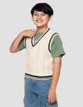 Nevada V Neck Flat Knit Vest Anak Laki-Laki