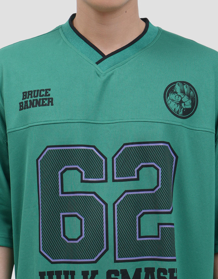 Marvel Varsity Hulk Smash 62 Performance Kaos Oversize Pria