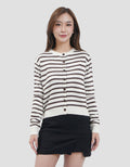 Nevada Flat Knit Stripe Cardigan Wanita