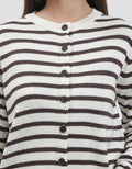 Nevada Flat Knit Stripe Cardigan Wanita