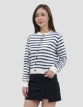 Nevada Flat Knit Stripe Cardigan Wanita