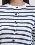Nevada Flat Knit Stripe Cardigan Wanita
