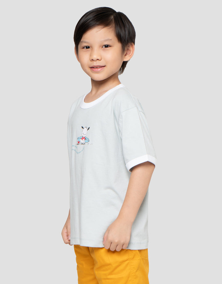 Suko Graphic Ringer Kerah Bulat Kaos Anak Laki-Laki