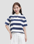 Nevada Print Stripe Minions Kaos Polo Wanita