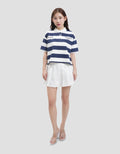 Nevada Print Stripe Minions Kaos Polo Wanita