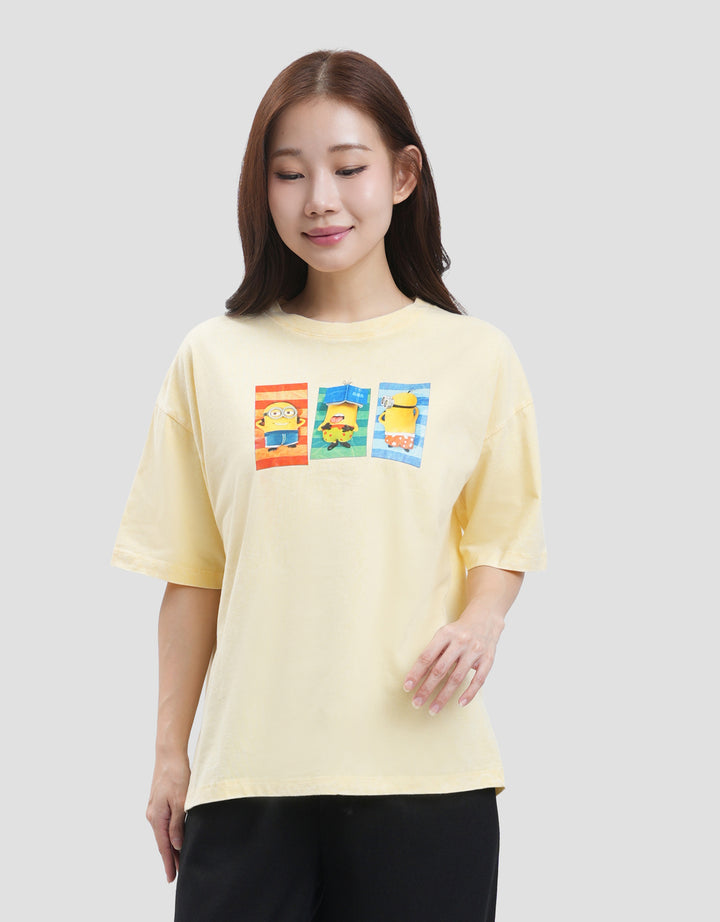 Nevada Print Wash Minions Kaos Oversize Wanita