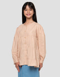 Nevada Tiered Kerah Shanghai Mastier Blouse Anak Perempuan