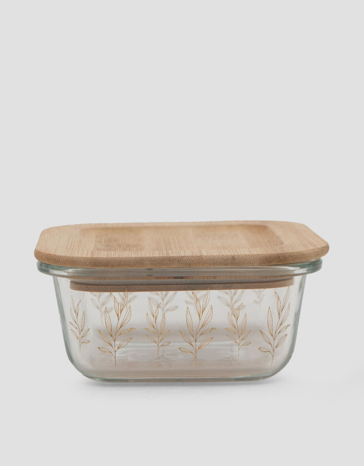 MxM Homeco Square Container With Bamboo Lid 310 ml