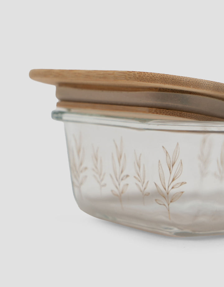 MxM Homeco Square Container With Bamboo Lid 310 ml