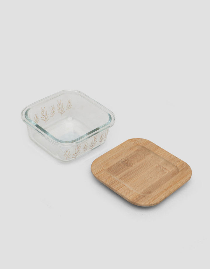MxM Homeco Square Container With Bamboo Lid 310 ml