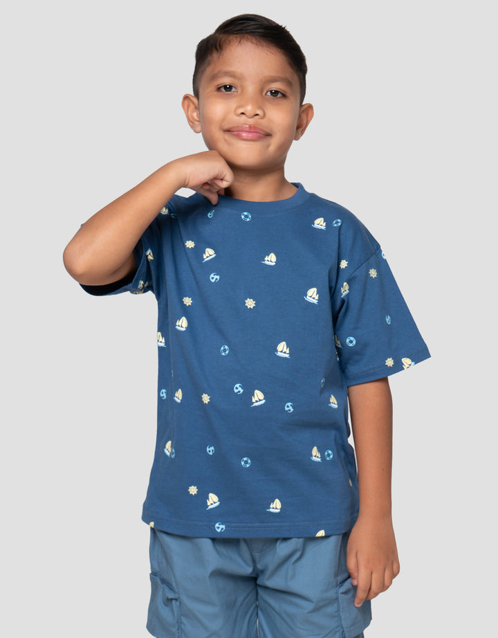 Little M Marine Print Kaos Oversize Anak Laki-Laki