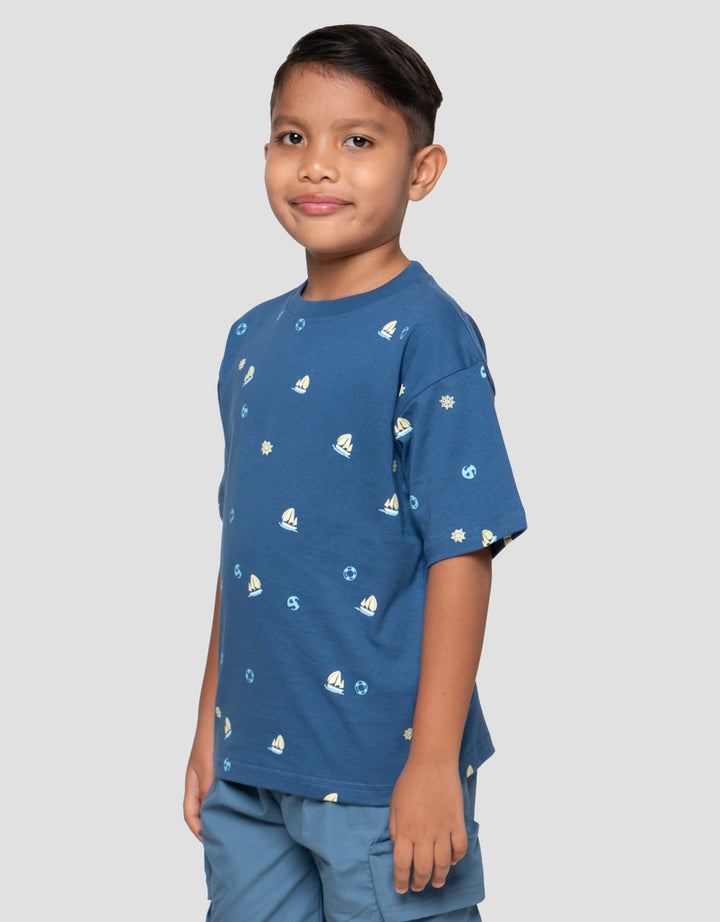 Little M Marine Print Kaos Oversize Anak Laki-Laki