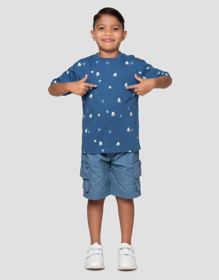 Little M Marine Print Kaos Oversize Anak Laki-Laki