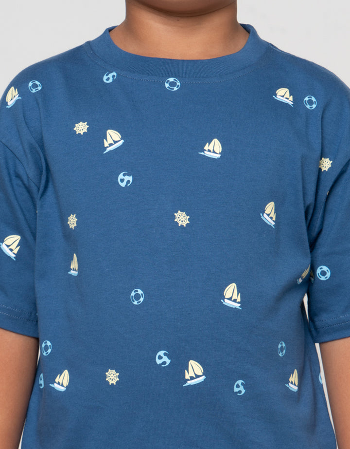 Little M Marine Print Kaos Oversize Anak Laki-Laki
