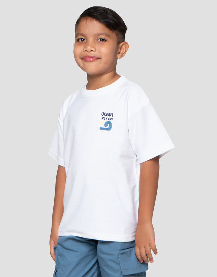 Little M Terry Ocean Print Kaos Oversize Anak Laki-Laki
