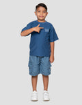 Little M Terry New Memories Print Kaos Oversize Anak Laki-Laki
