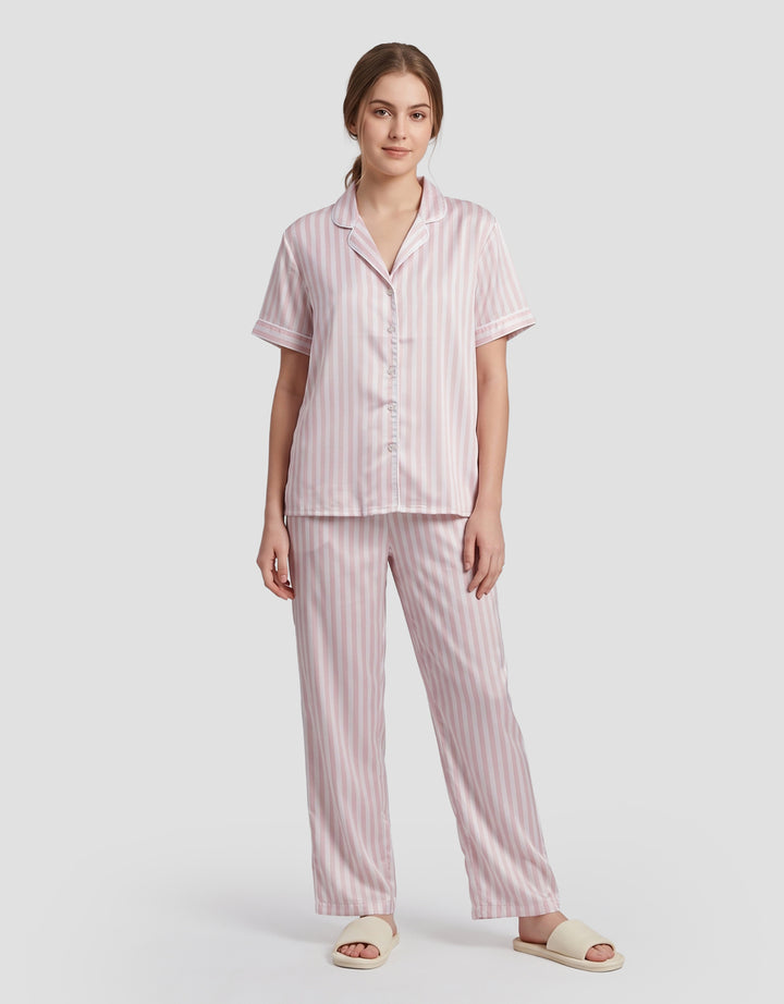 SHE'SENSE STRIPE PAKAIAN SETELAN PIYAMA WANITA