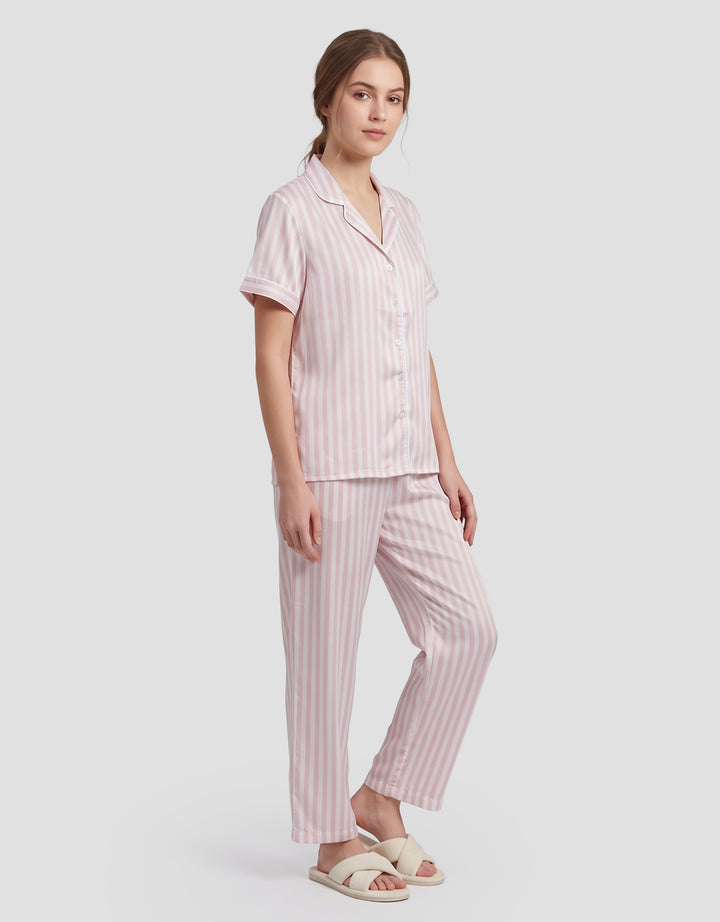 SHE'SENSE STRIPE PAKAIAN SETELAN PIYAMA WANITA