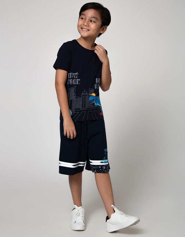 Little M Dino And City Kids T-Shirt