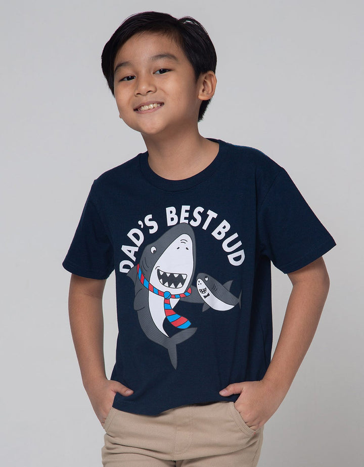 Little M Short Sleeve T-Shirt Shark Dad Best Bud