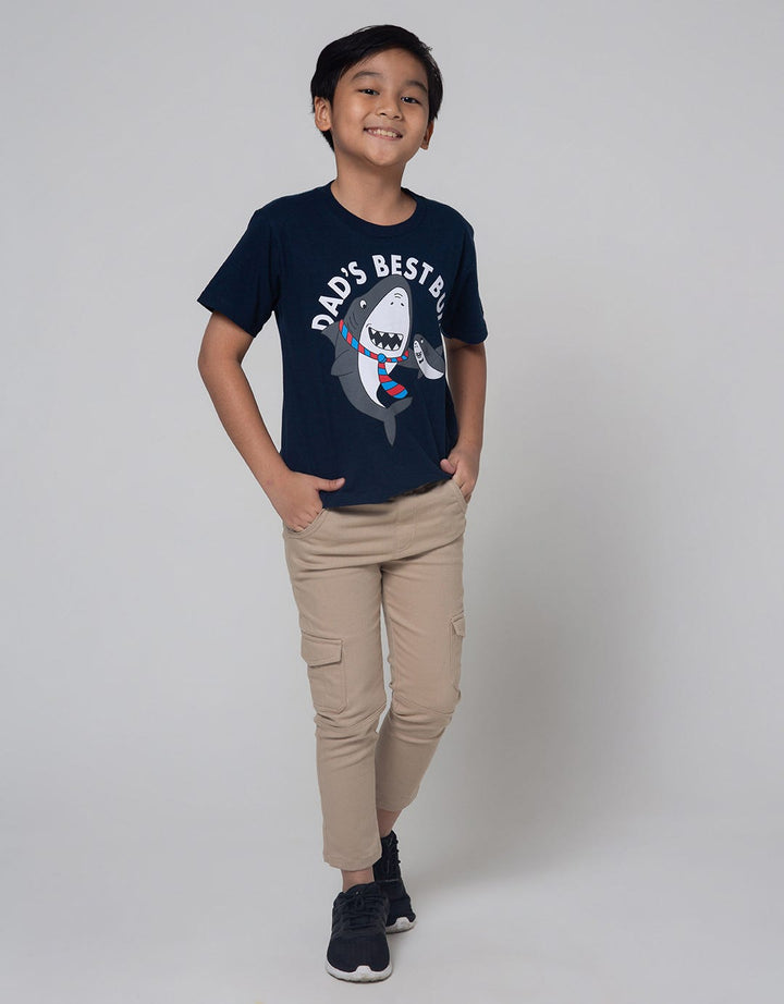 Little M Short Sleeve T-Shirt Shark Dad Best Bud