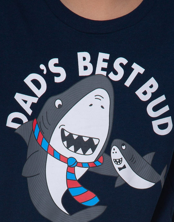 Little M Short Sleeve T-Shirt Shark Dad Best Bud