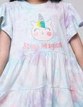 Little M Tie Dye Unicorn Midi Dress